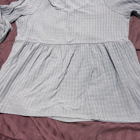 In Every Story - 1x -24” pit to pit blue long sleeve top-waffle like fabric - - Picture 8 of 9